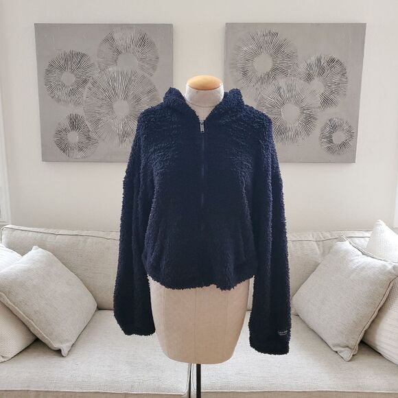 Calvin Klein Performance Fuzzy Zip-Front Hoodie Sz Med - Picture 4 of 13
